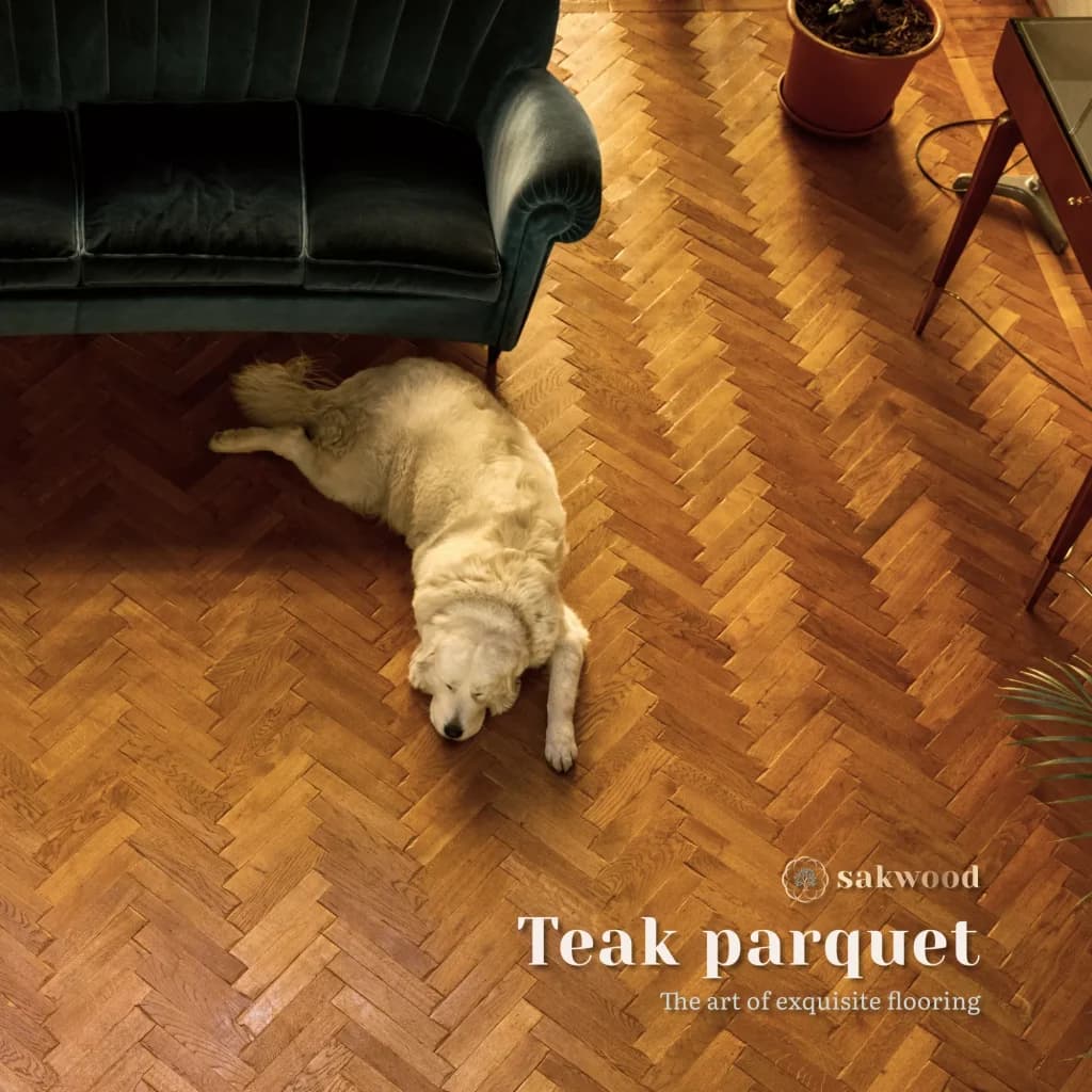 Beyond aesthetics, teak parquet offers the strength and resilience that have made this wood legendary